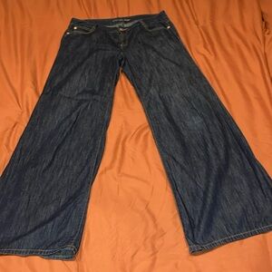 Michael Kors Blue Flare Wide Leg Jeans